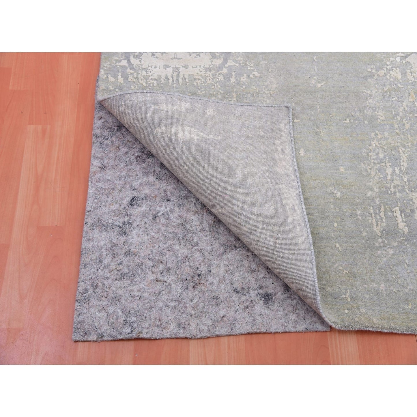 10'X14'1" Jubilee Gray Modern Abstract Design Hand Knotted Wool Silk Rug
