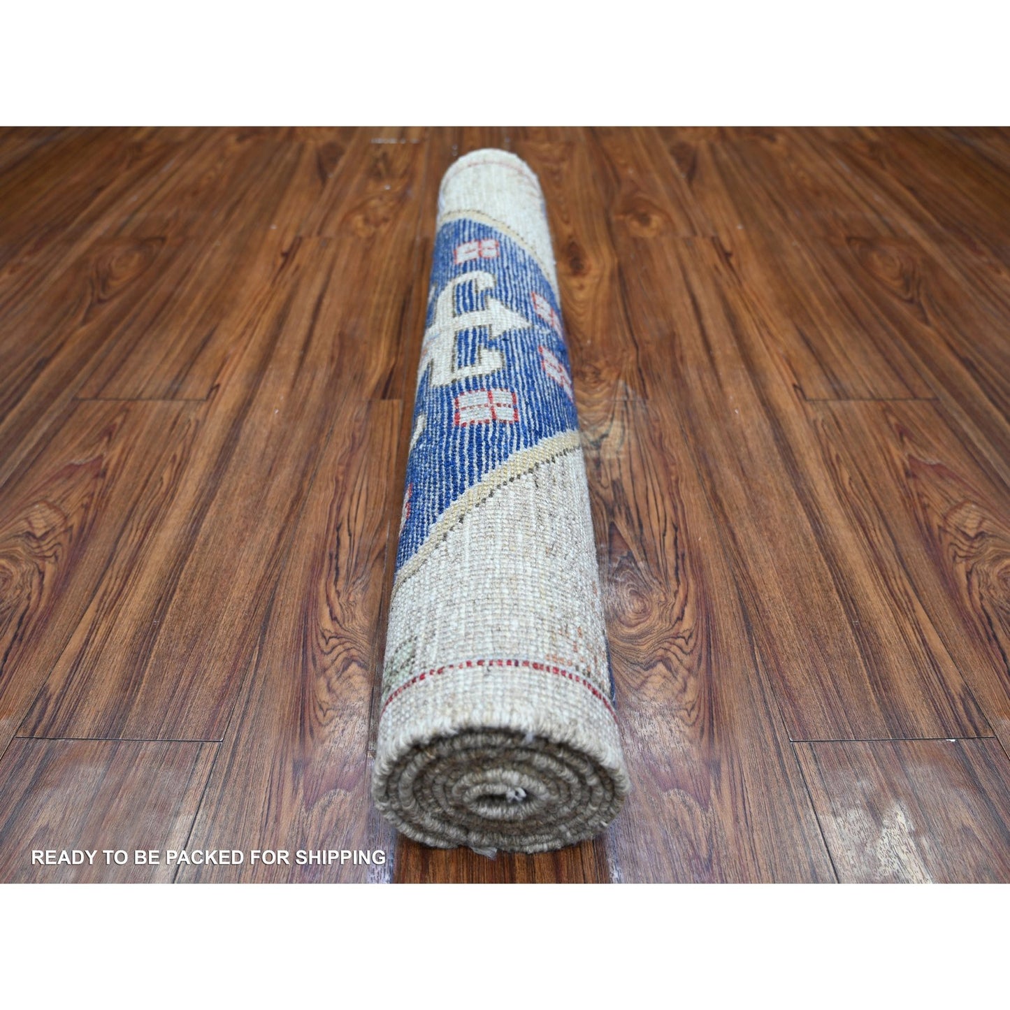 3'1"X7'9" Tan Color Anatolian Village Inspired Wool Hand Knotted Rug