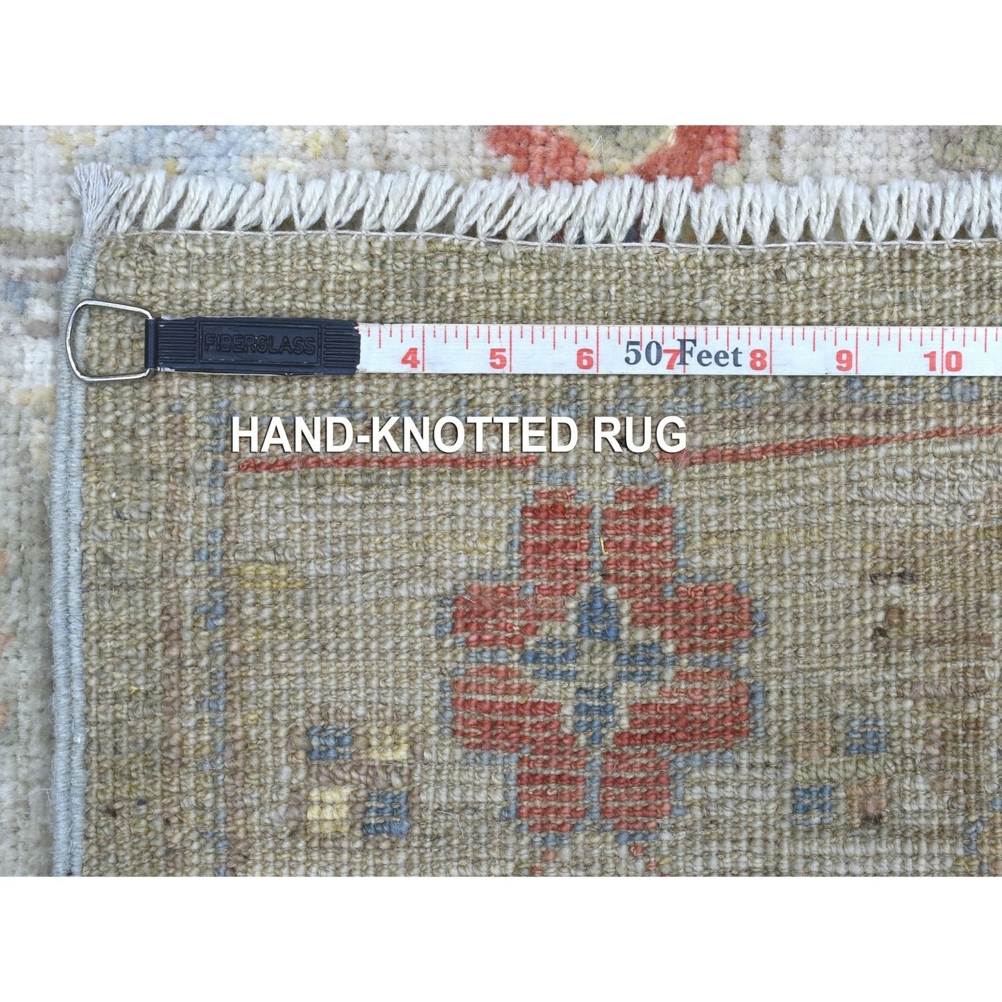2'7"X17'5" Hand Knotted Angora Oushak Gray Extra Soft Wool Xl Runner Rug