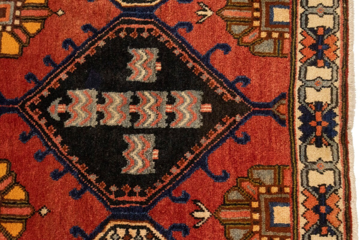 Handmade Vintage Rusty Red Oriental Runner Rug