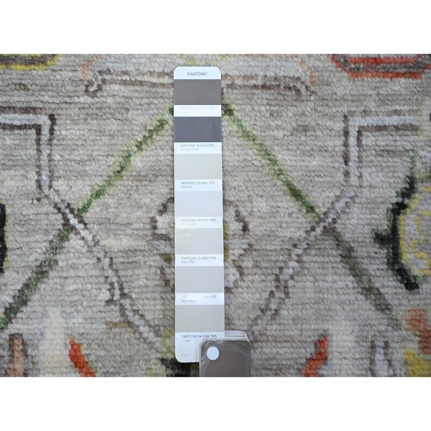 4'X9'10" Gray Hand Knotted Afghan Angora Oushak Wool Wide Runner Rug