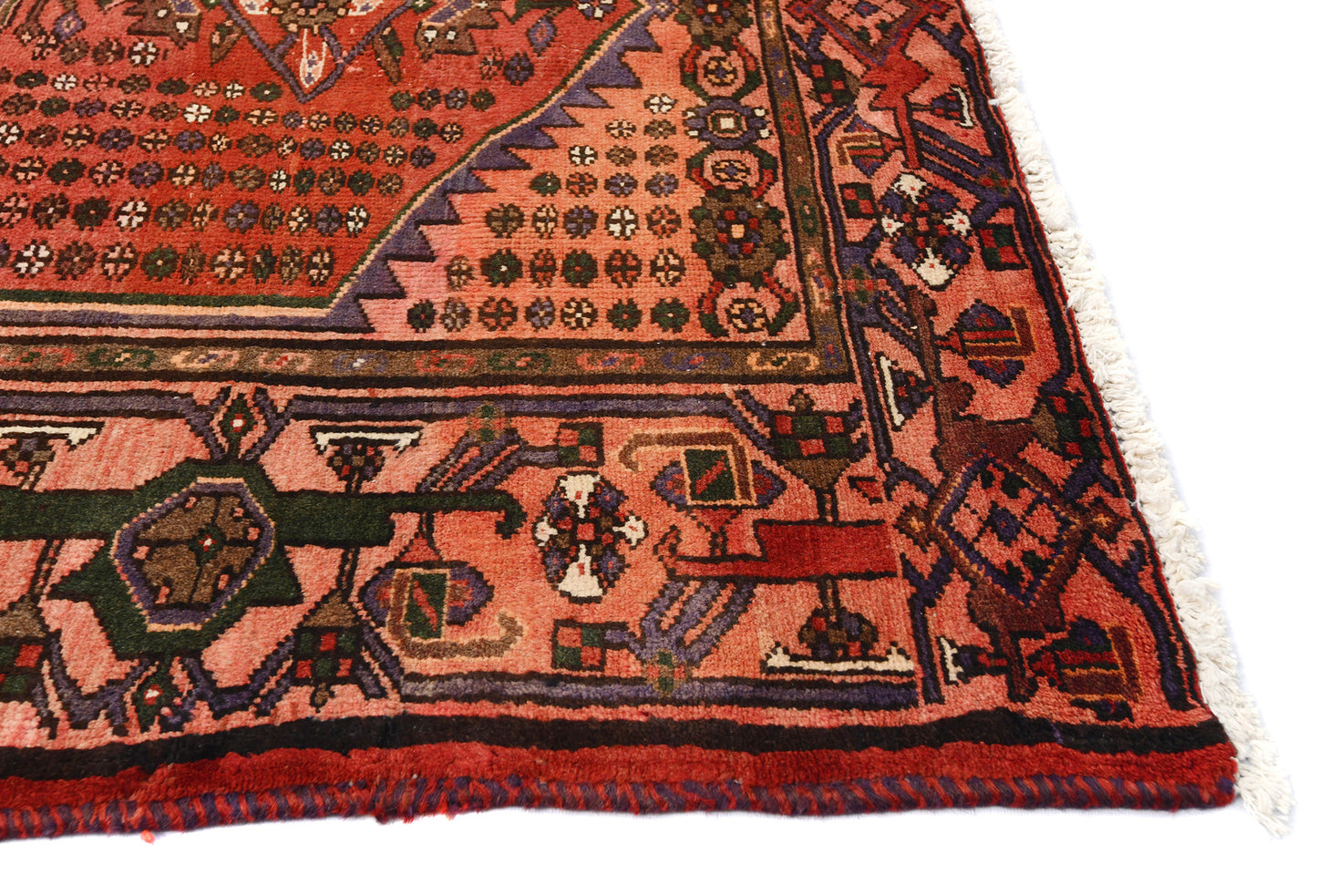 Hand-Knotted Oriental Rug Rusty Red Tribal Design
