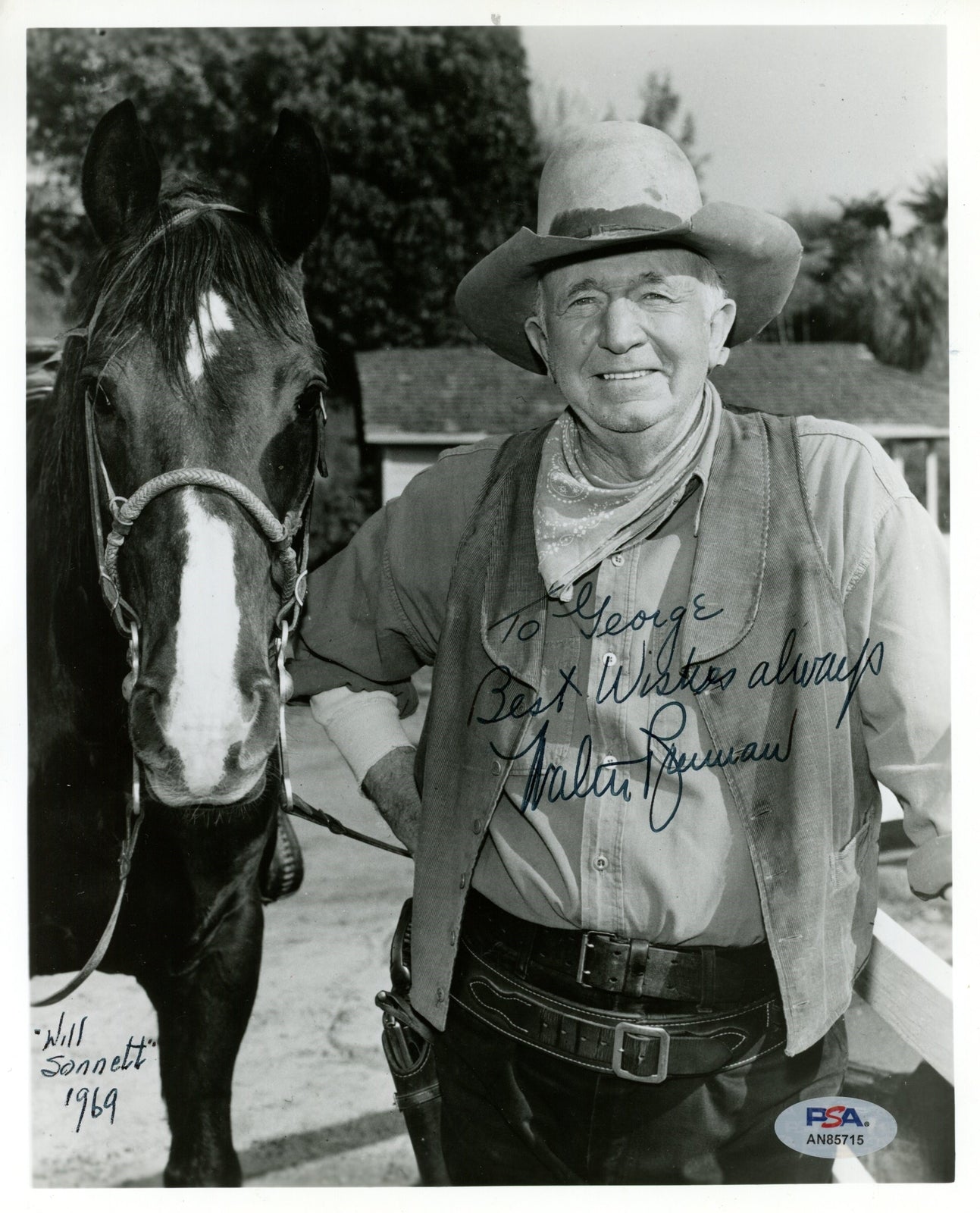 Walter Brennan Signed/Inscribed 8X10 B/W Photo "Real Mccoys" Psa/Dna 192069