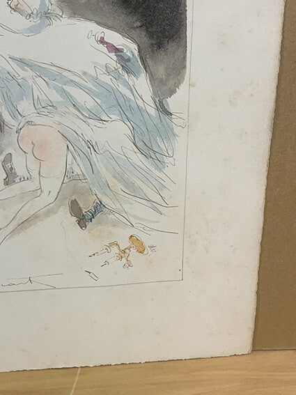 Louis Icart Original Watercolor On Paper - Felicia Ou Mes Fredaines Singed