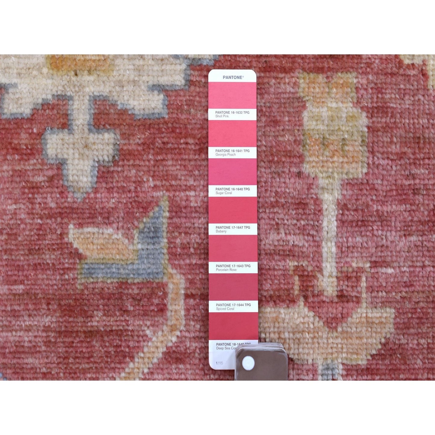 11'10"X14'3" Red Afghan Angora Oushak Wool Hand Knotted Oversized Rug