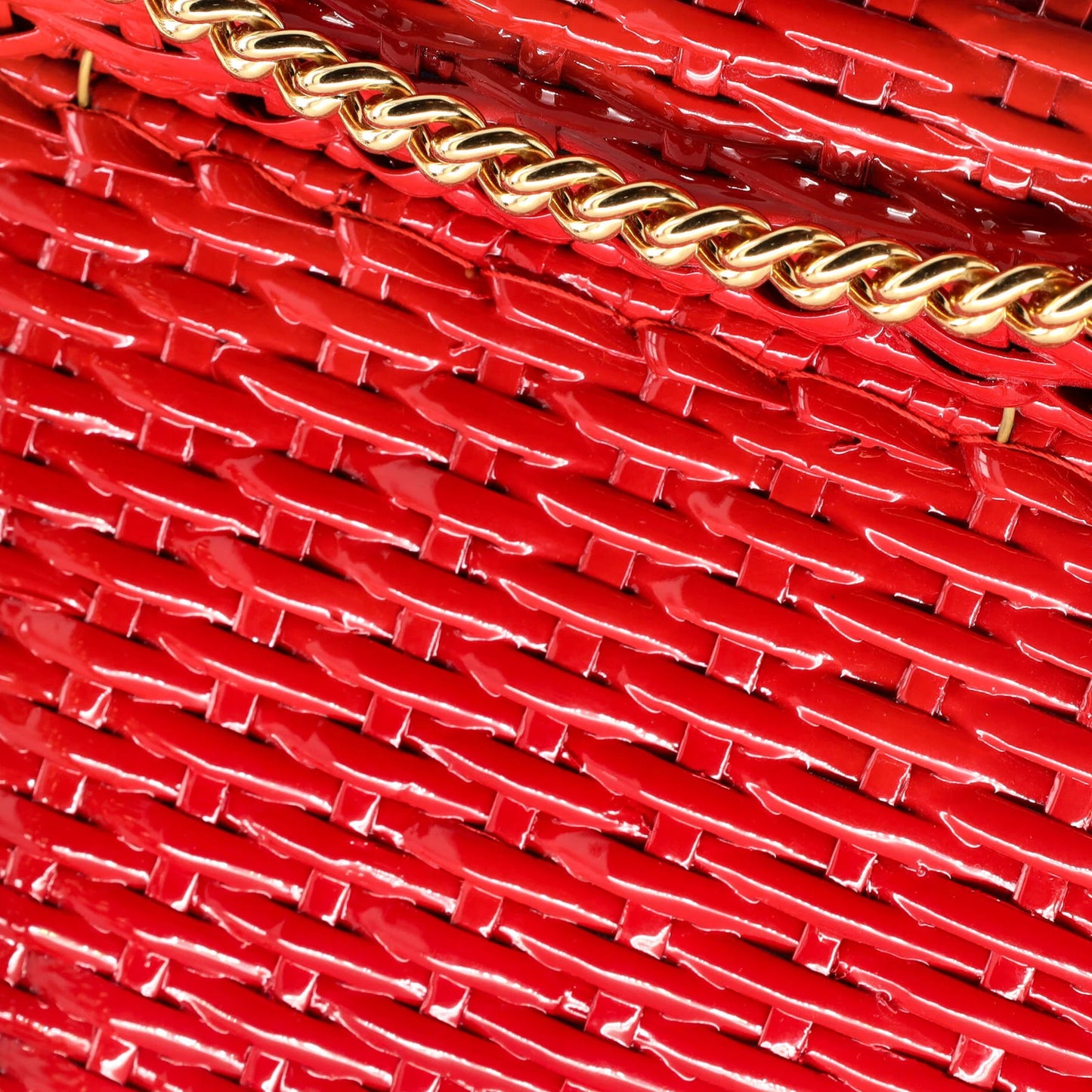 Gucci Cestino Flap Shoulder Bag Wicker Mini