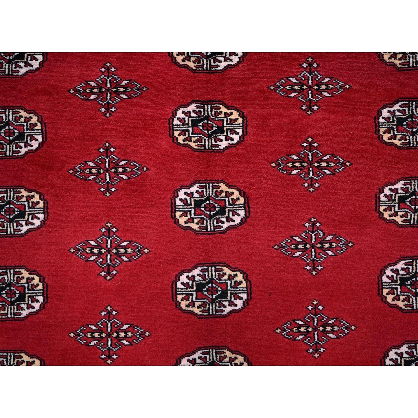9'X12'6" Scarlet Red Princess Bokara Soft Wool Hand Knotted Rug