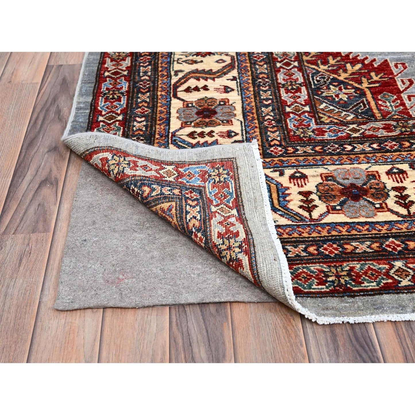 10'2"X14' Koala Gray Afghan Super Kazak Hand Knotted Wool Oriental Rug