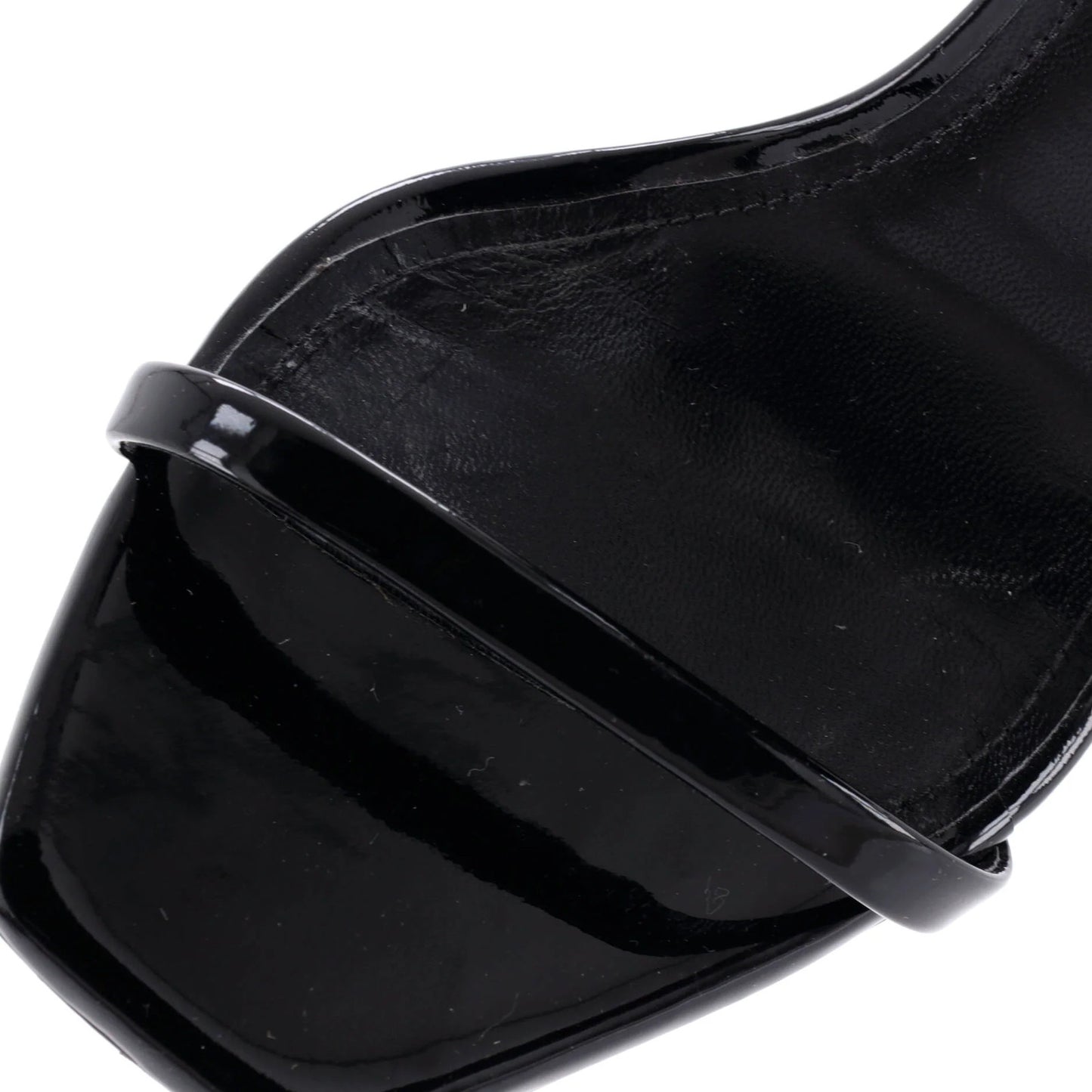 Saint Laurent Women'S Ankle Wrap Heeled Sandals Patent 110