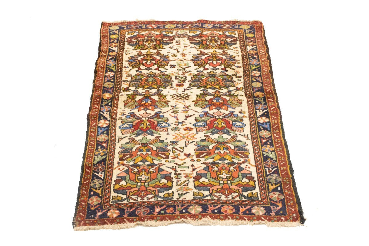 One-Of-A-Kind Vintage Floral Oriental Rug 3X5 Ft