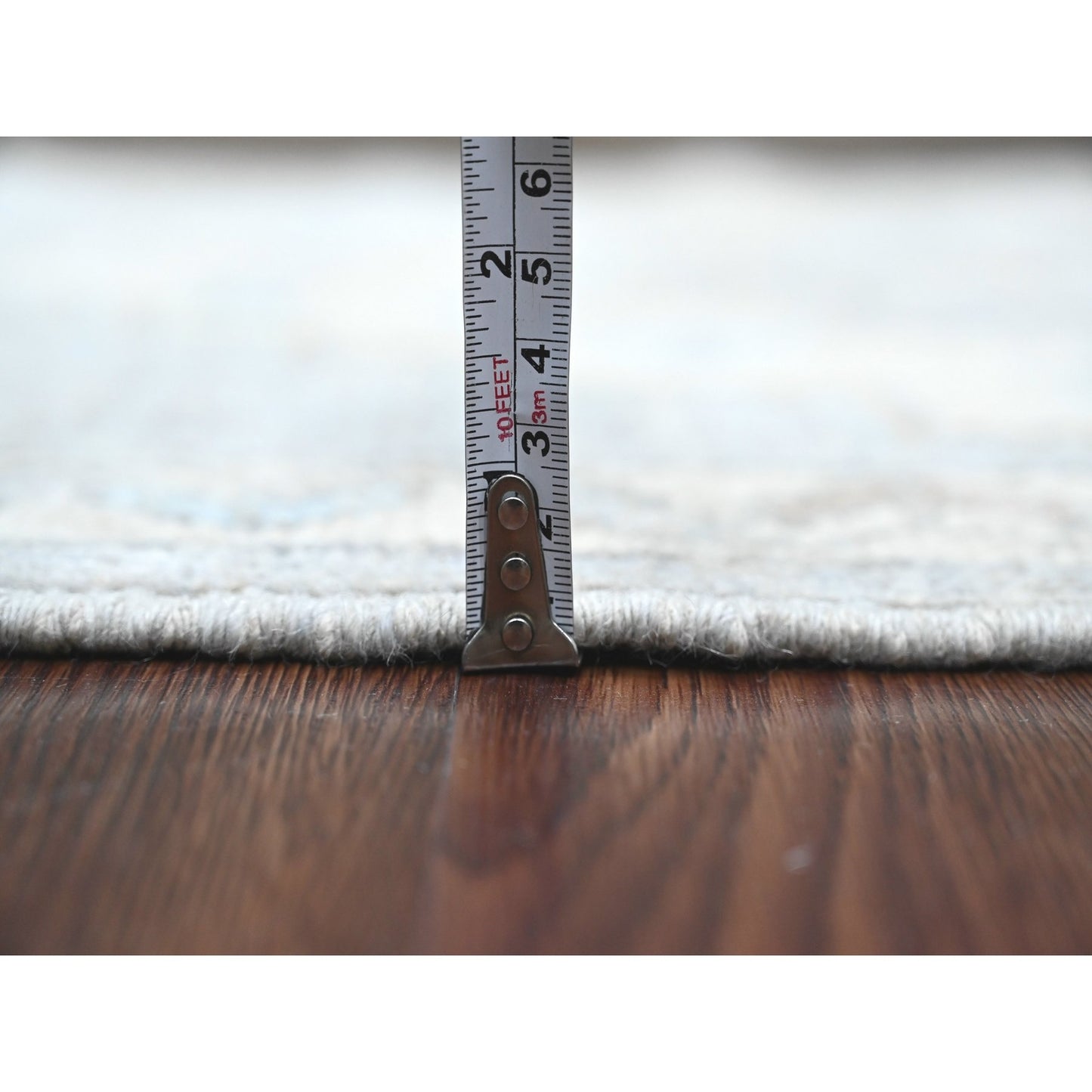 2'8"X10'7" Gray Anatolian Village Inspired Wool Hand Knotted Runner Rug