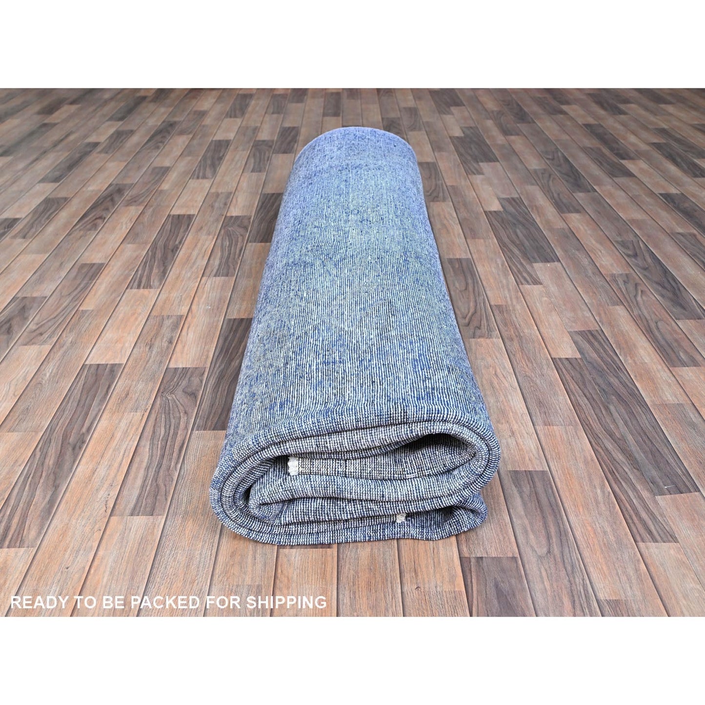 10'X12'7" Blue Hand Knotted Vintage Zoroastrian Tebraz Wool Oriental Rug
