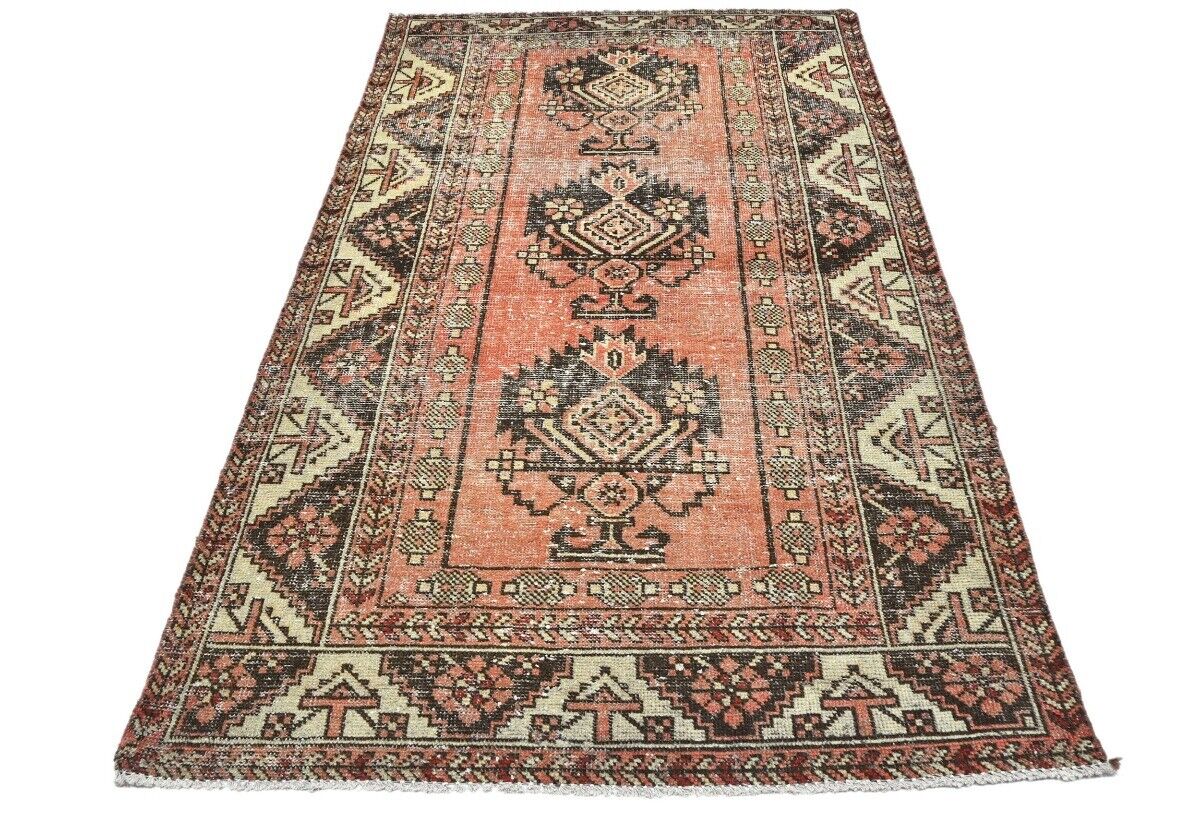 Distressed Antique Tribal Oriental Rug Muted