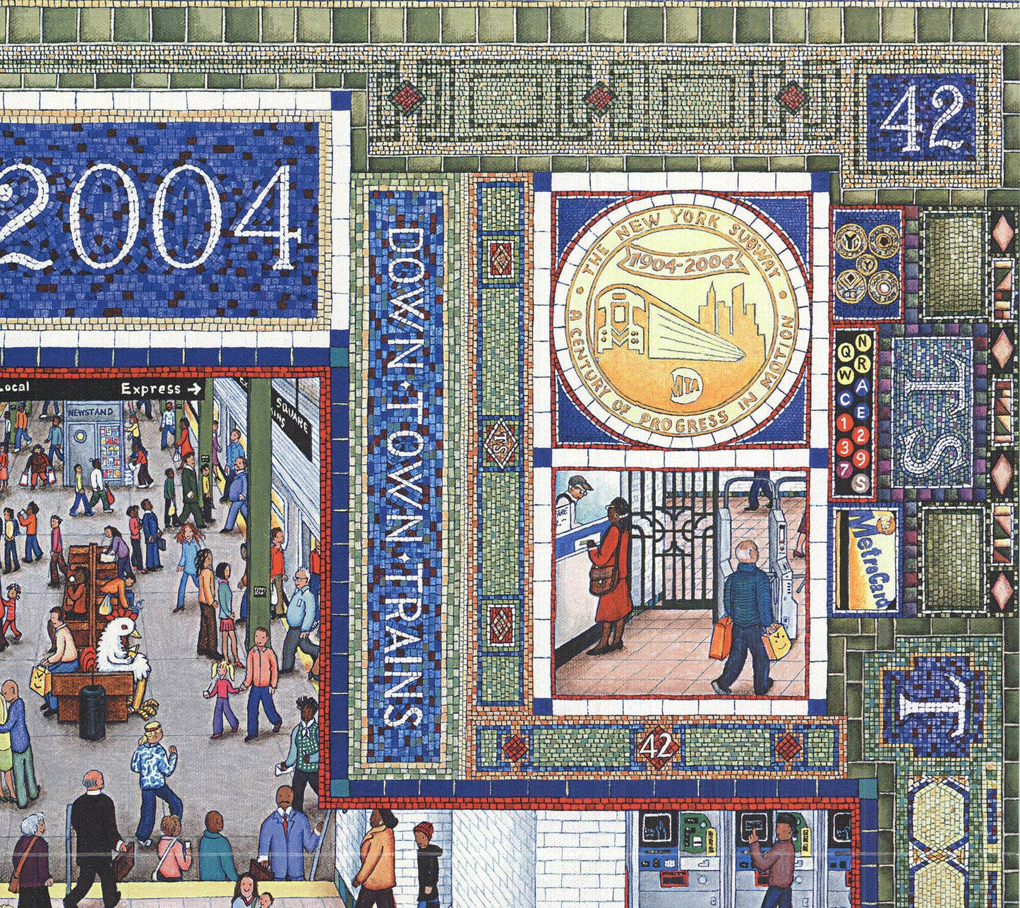 Kathy Jakobsen Subway Centennial " Offset Lithograph Contempor
