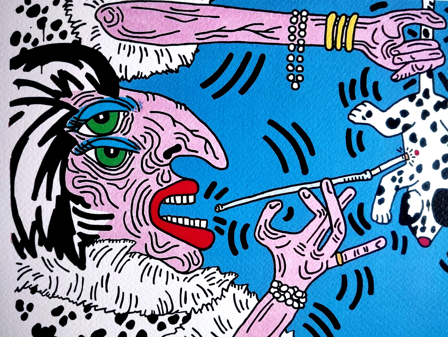 Keith Haring 'Cruella' Signed Coa Lithograph Hand