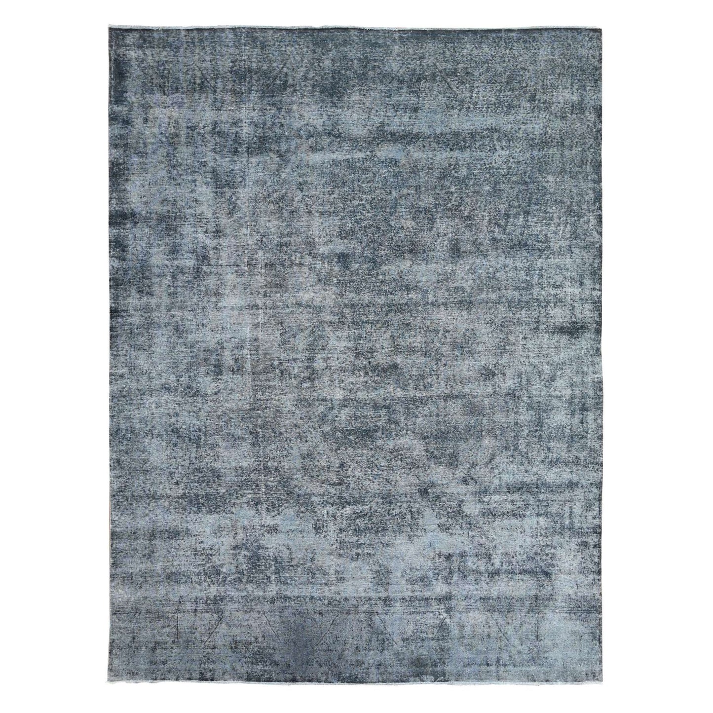 9'3"X12'6" Zombie Gray Distressed Vintage Zoroastrian Karman Oriental Rug