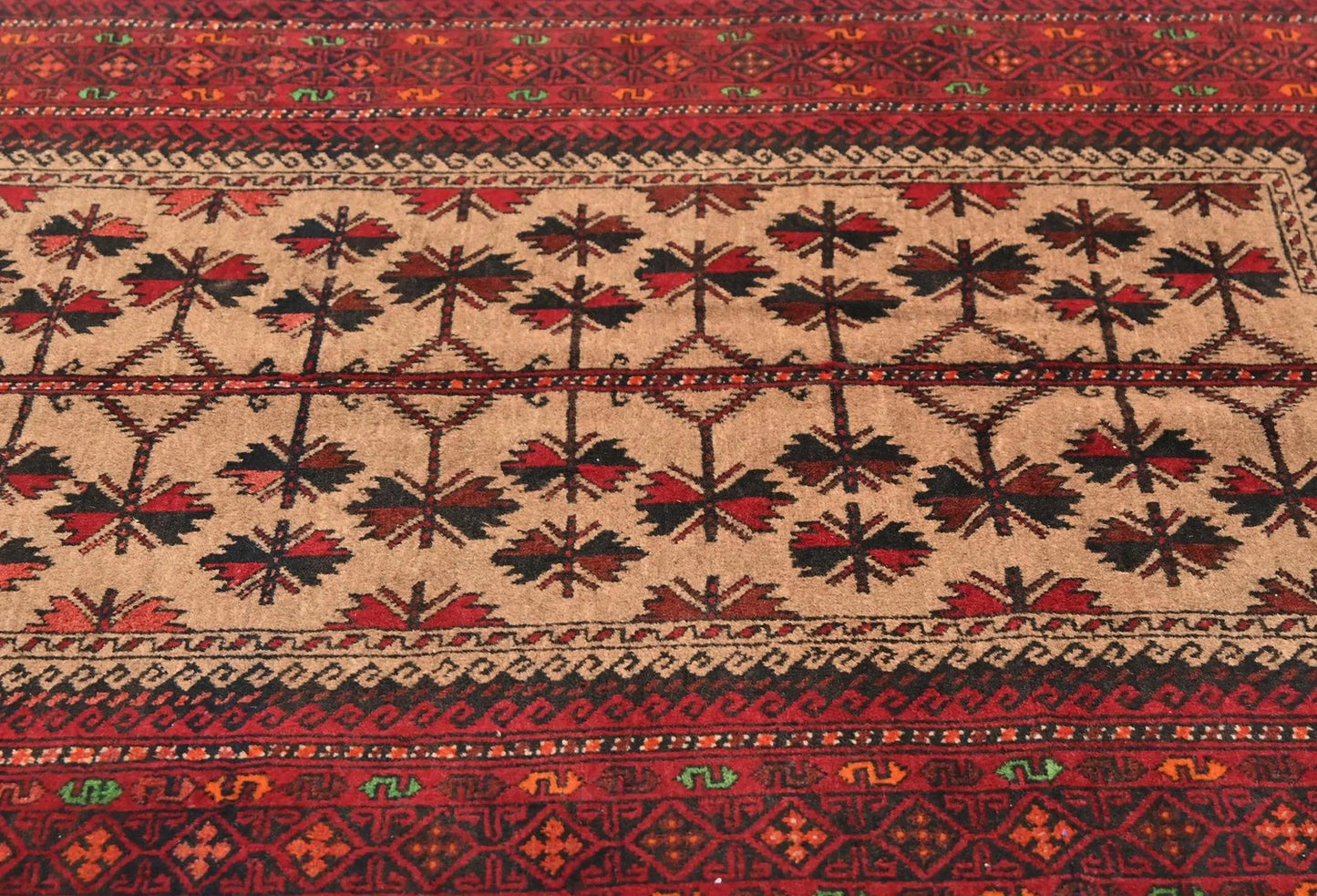 Cream Tribal Geometric Design Handmade Oriental