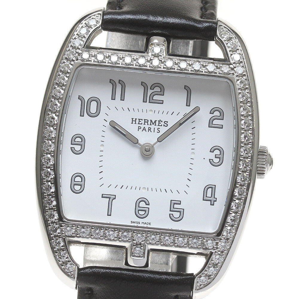 Hermes Ct1.730 Cape Cod Tonneau Diamond Bezel Watch Women