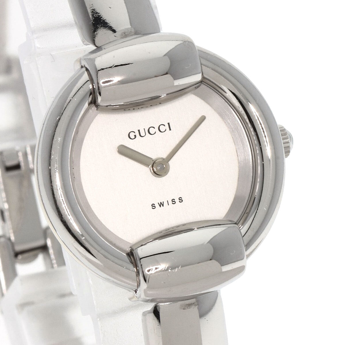 Gucci Round Face Bangle Watches 1400L Stainless Steel/Stainless Steel Ladies