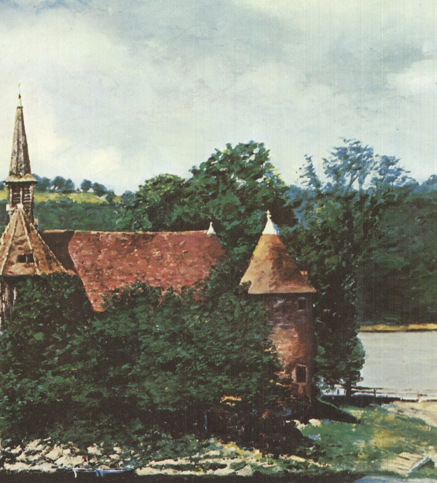 Malcolm Morley Rhine Chateau Signed " Offset Lithograph Reali