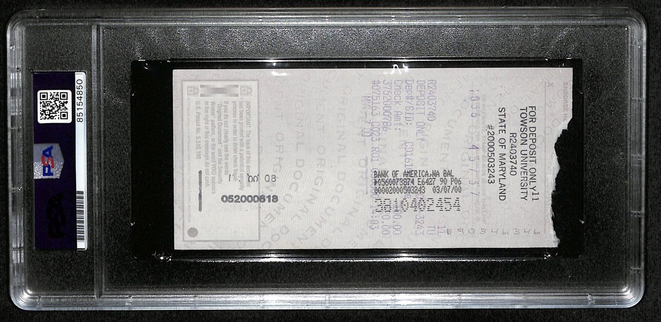 Johnny Unitas Hof Signed/Autographed 2000 Bank
