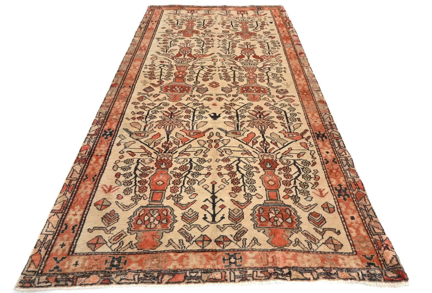 4'4X9'5 ft Tribal Pictorial Oriental Rug Farmho