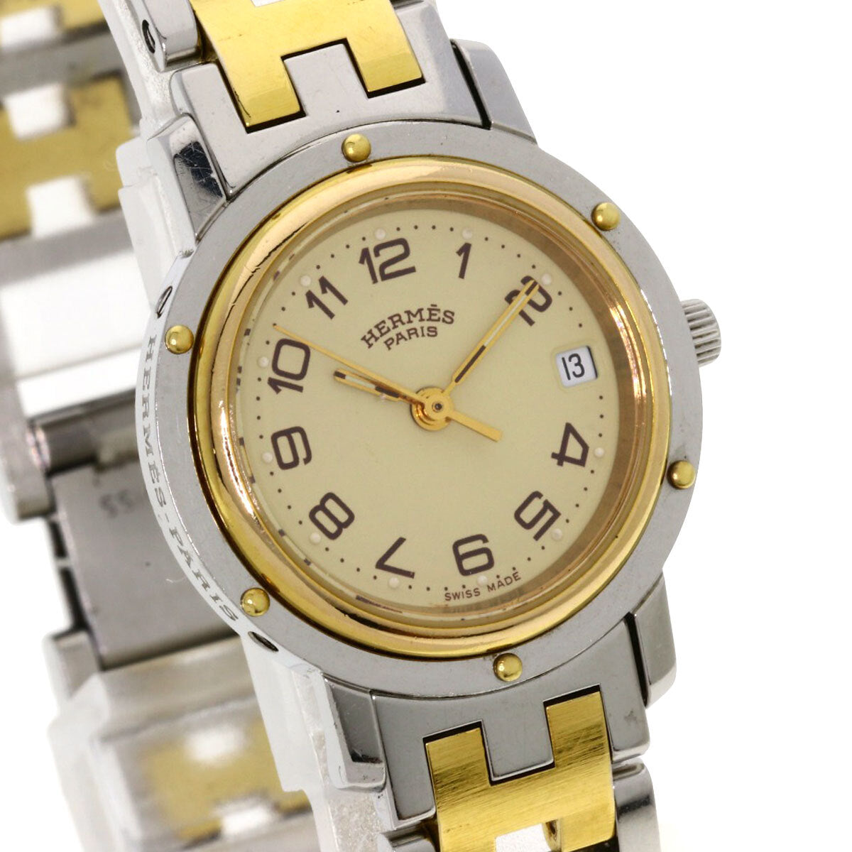 Hermes Clipper Watches Cl3.240 Stainless Steel/Ssxgp Ladies
