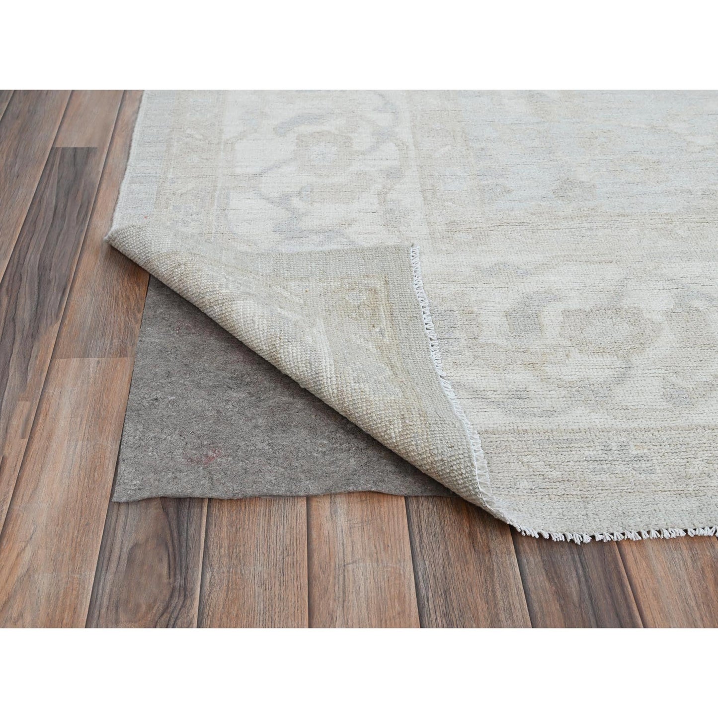 9'1"X12' Sterling Gray Hand Knotted Afghan Peshawar Wool Geometric Rug