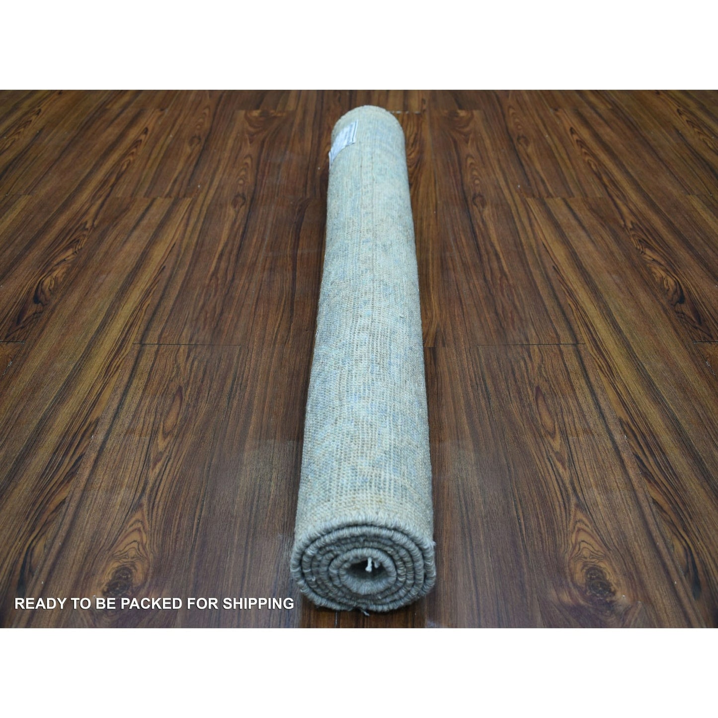 3'3"X4'10" Taupe Hand Knotted Afghan Angora Oushak Hand Knotted Wool Rug