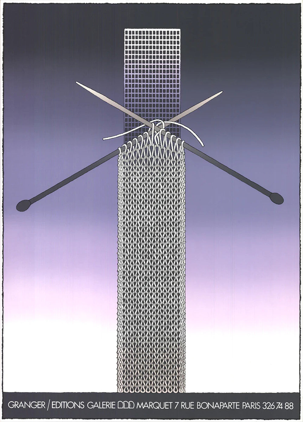 Michel Granger Galerie Marquet " Serigraph Surrealism Purple, Sil