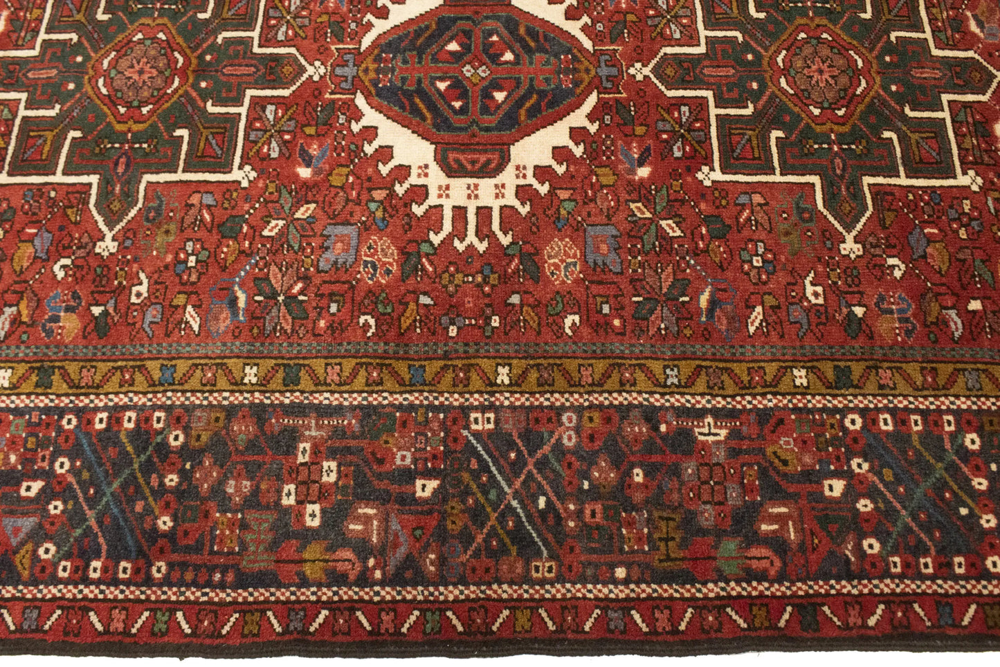 Handmade Vintage Tribal Geometric Area Rug Rusty