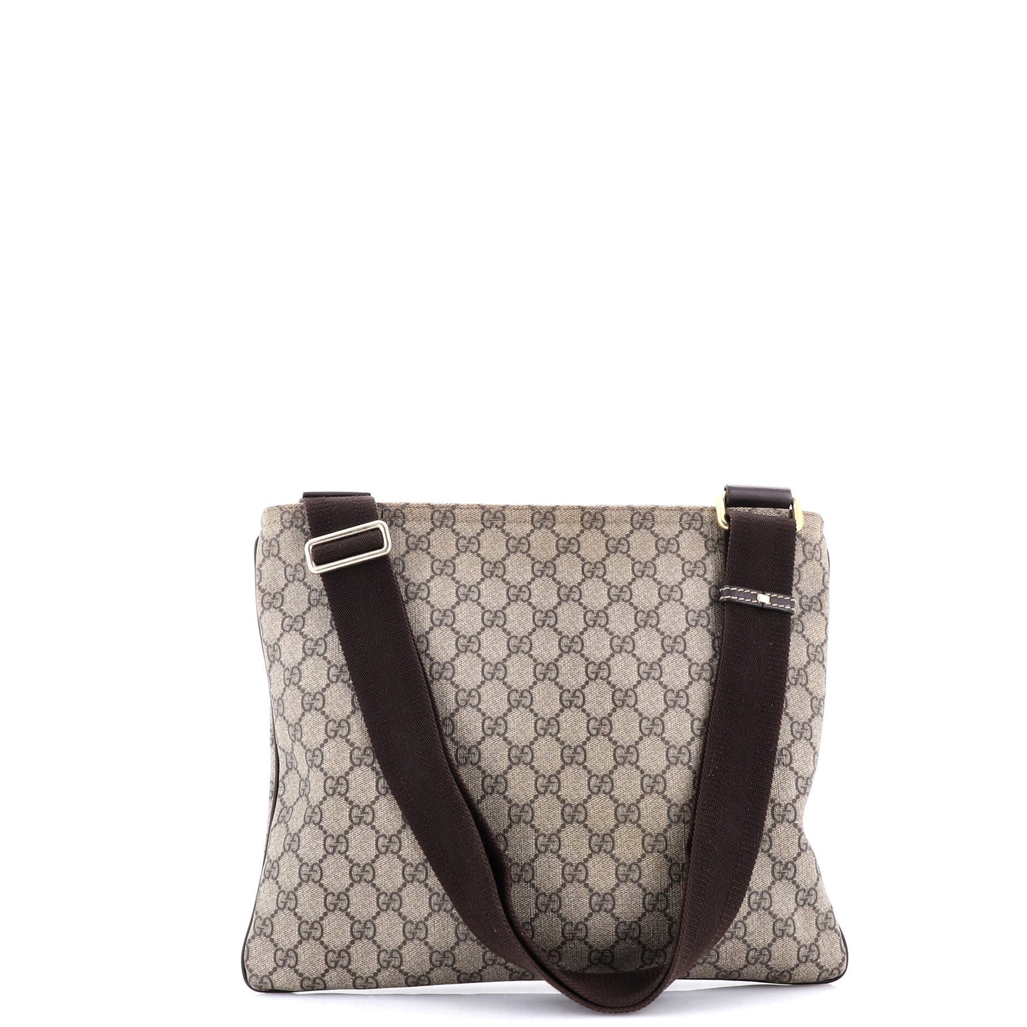 Gucci Zip Top Messenger Bag Gg Coated Canvas Large