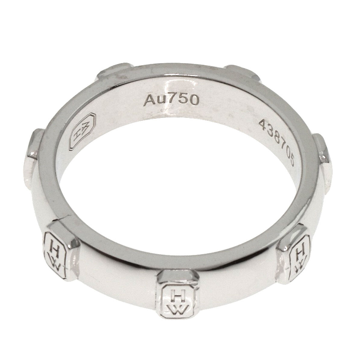Harry Winston Ring Hw Logo Diamond K18 White