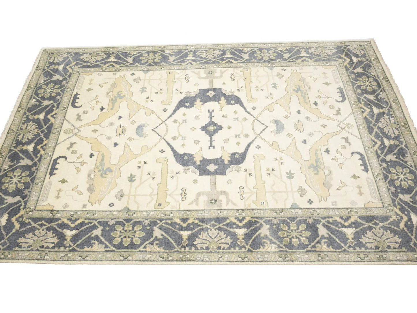 Handmade Extra Large Oushak Oriental Rug Cream