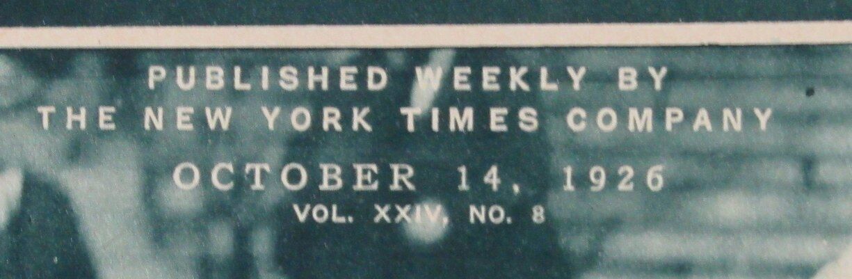 Mid-Week Pictorial Newspaper Oct 14, 1926 Babe