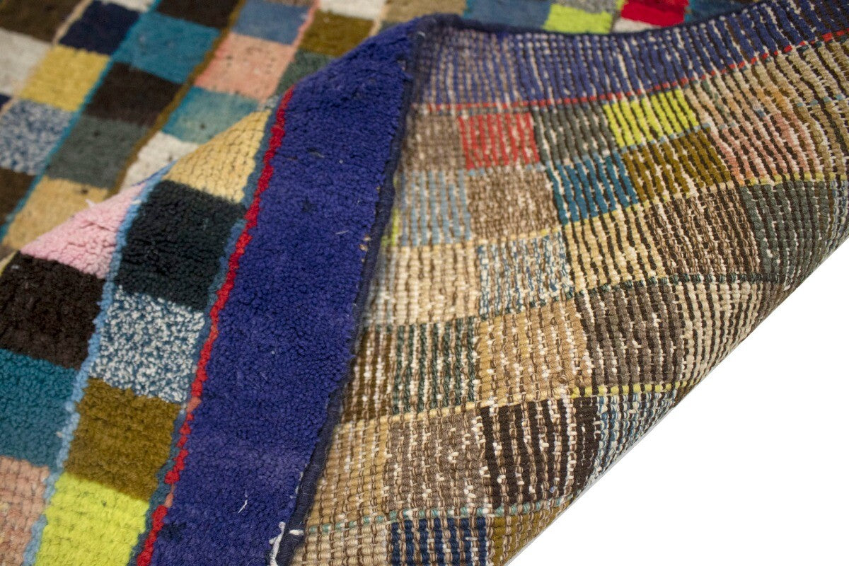 Semi-Antique Handmade Oriental Rug Multicolored