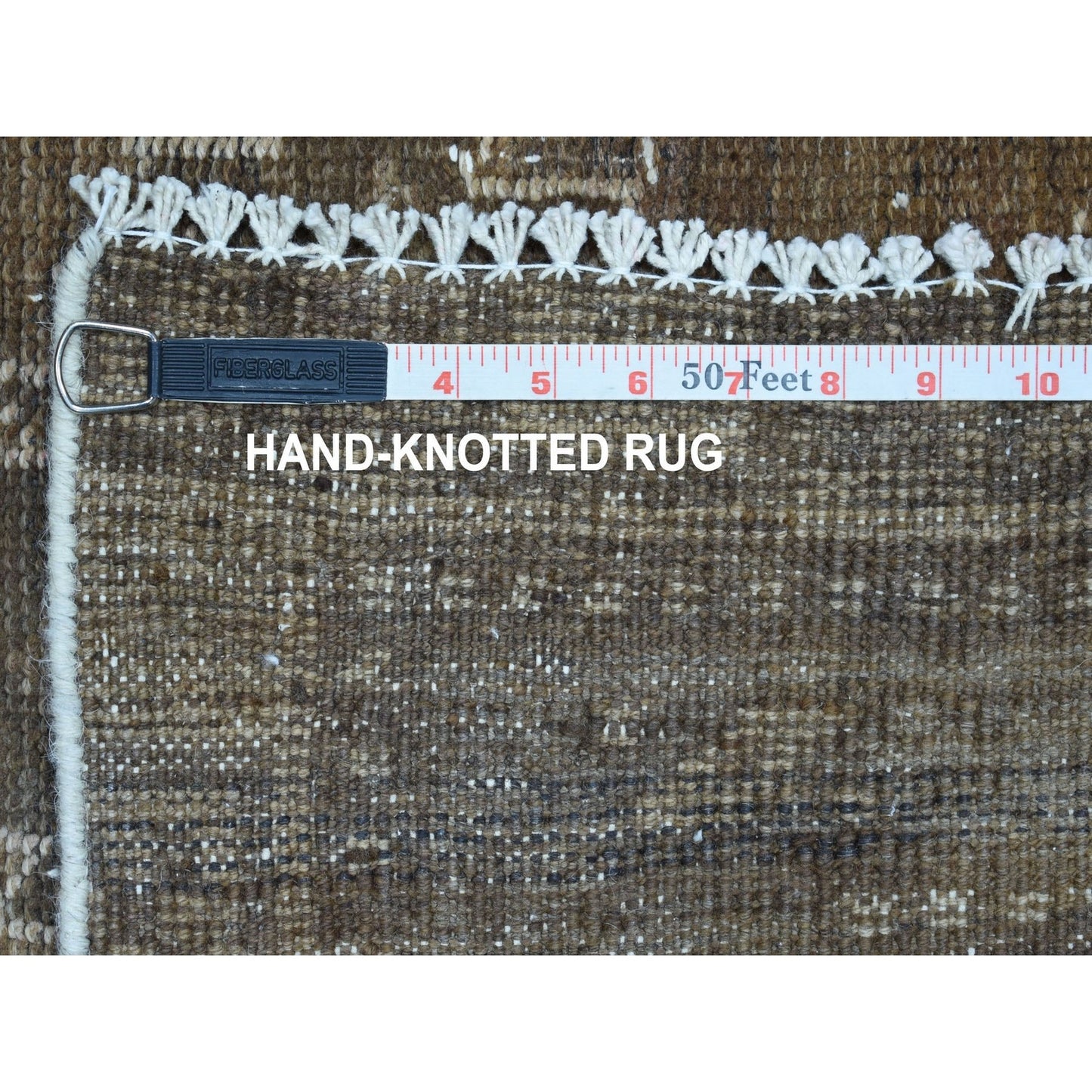 3'3"X9'8" Vintage Worn Down Wide Runner Hand Knotted Tribal Bohemian Rug