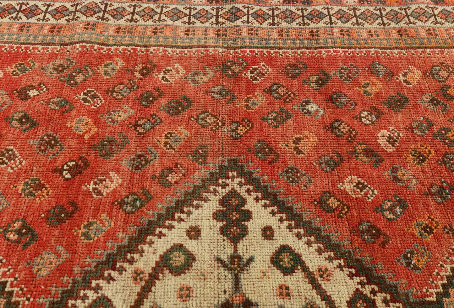 Muted Semi-Antique Tribal Design Wool Oriental