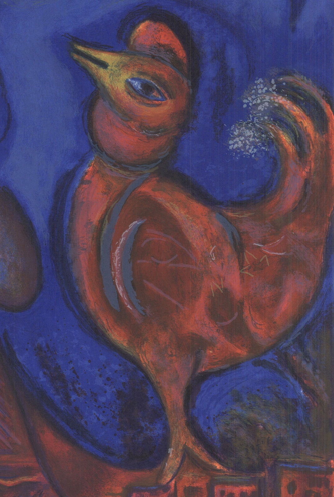Marc Chagall Good Morning Paris " Lithograph Modernism Blue, Bro