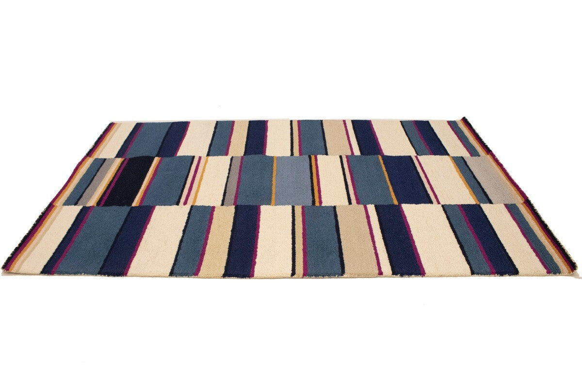 Hand-Tufted Multicolored Stripes Rug Modern Kids