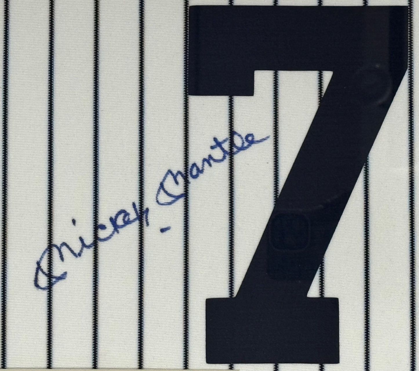 Mickey Mantle Autographed N.Y. Yankees Jersey Swatch Framed (Beckett&Jsa)