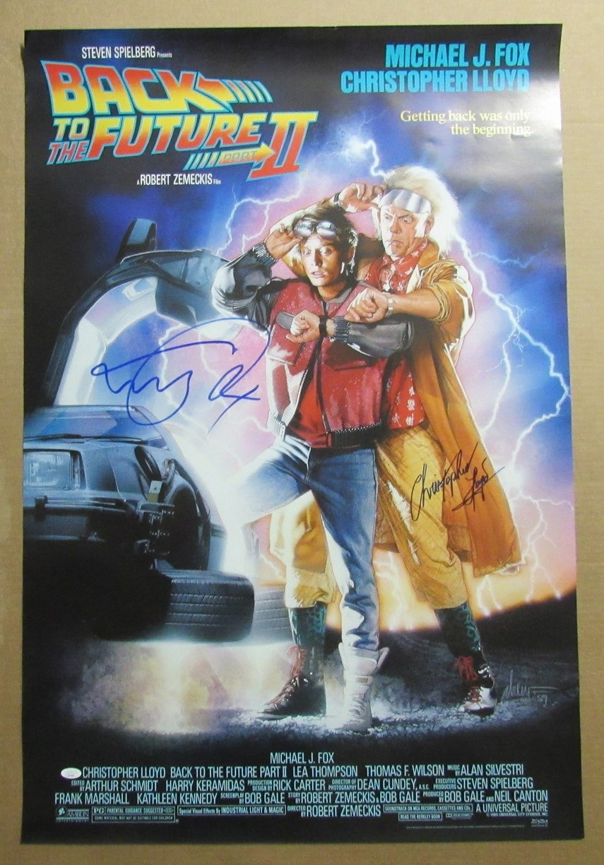 Michael J Fox/Christopher Lloyd Signed 27X40 Poster "Back To Future Ii" Jsa 969