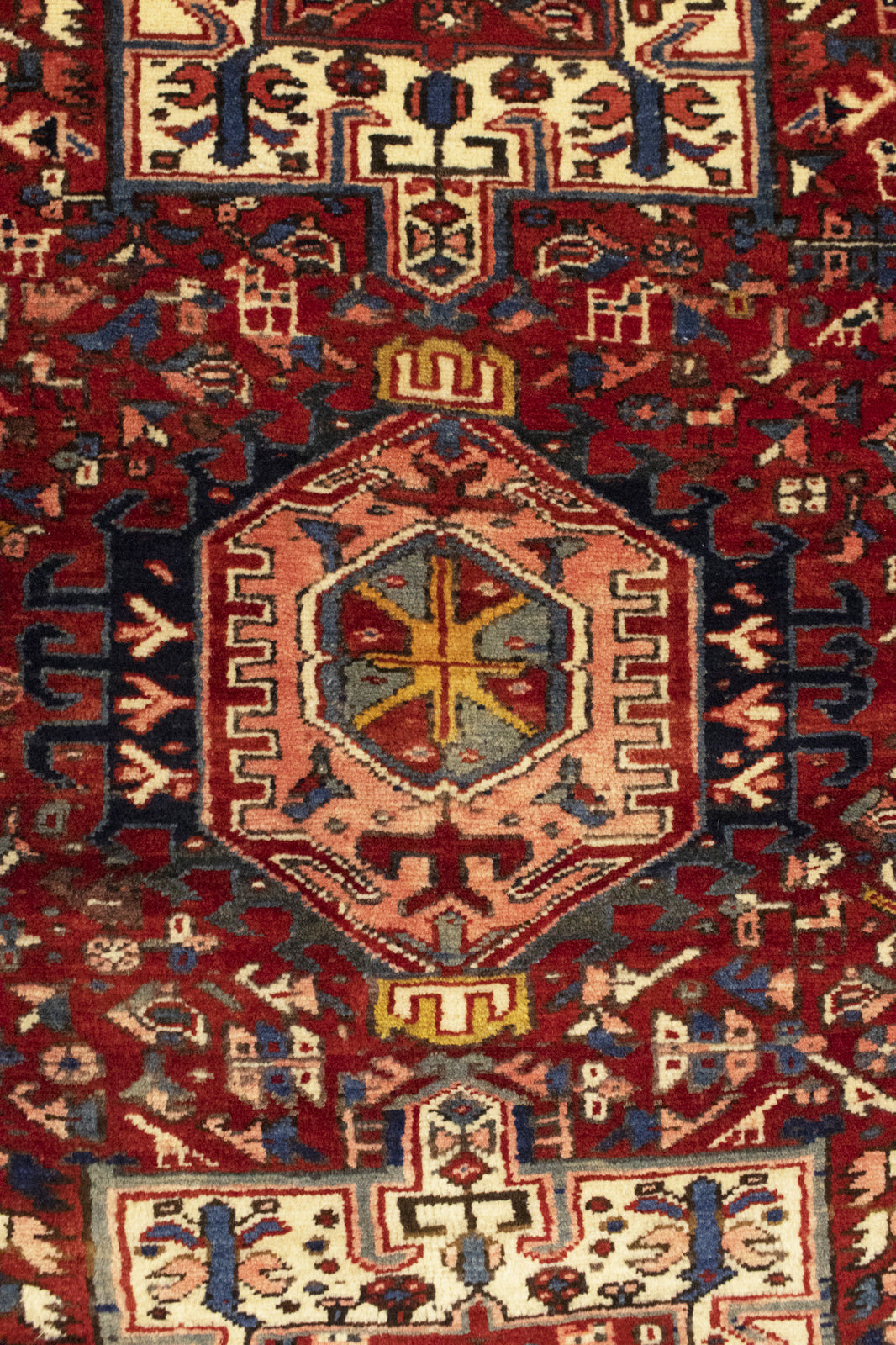 Semi-Antique Karajeh Oriental Rug Red Tribal