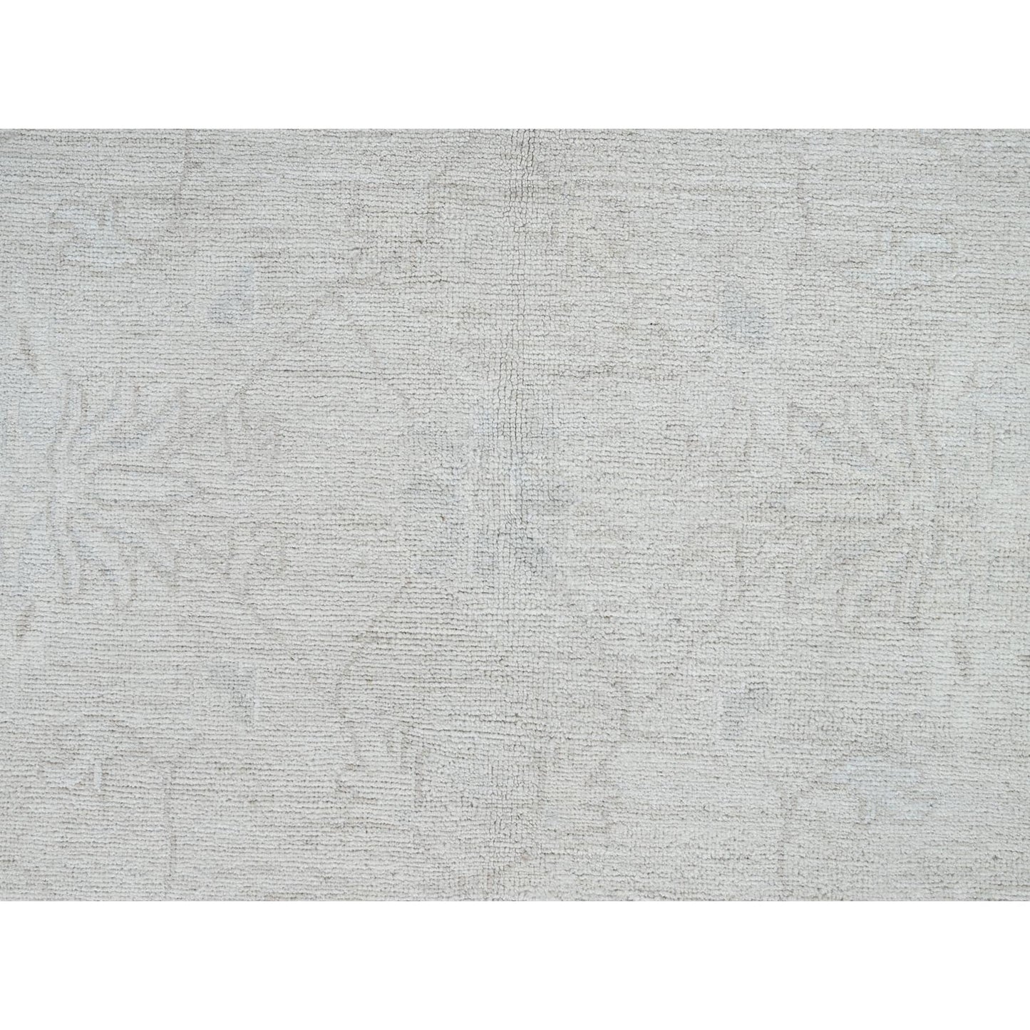 9'10"X13'10" Snow Cap White Hand Knotted Wool Peshawar Oriental Rug