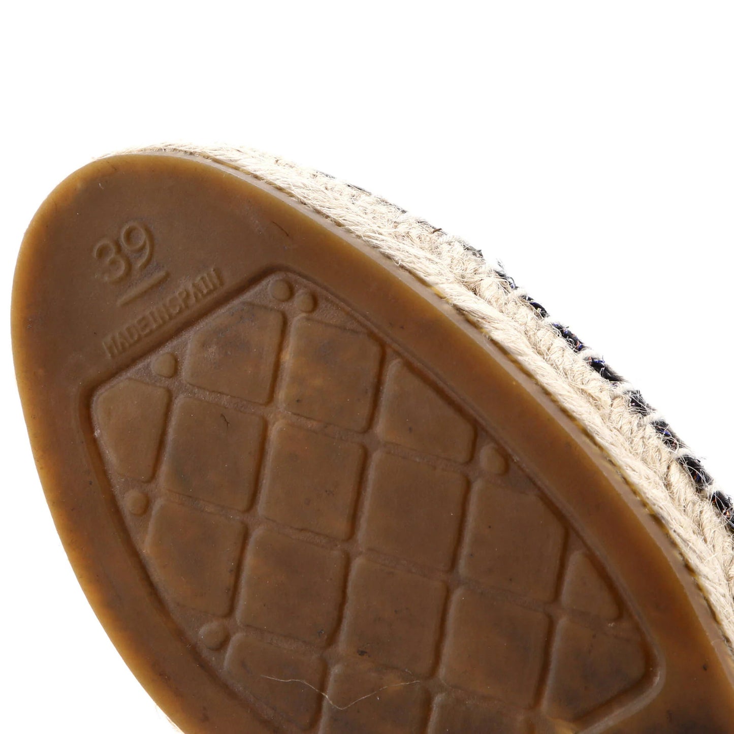 Chanel Women'S Cc Cap Toe Espadrilles Tweed With Leather