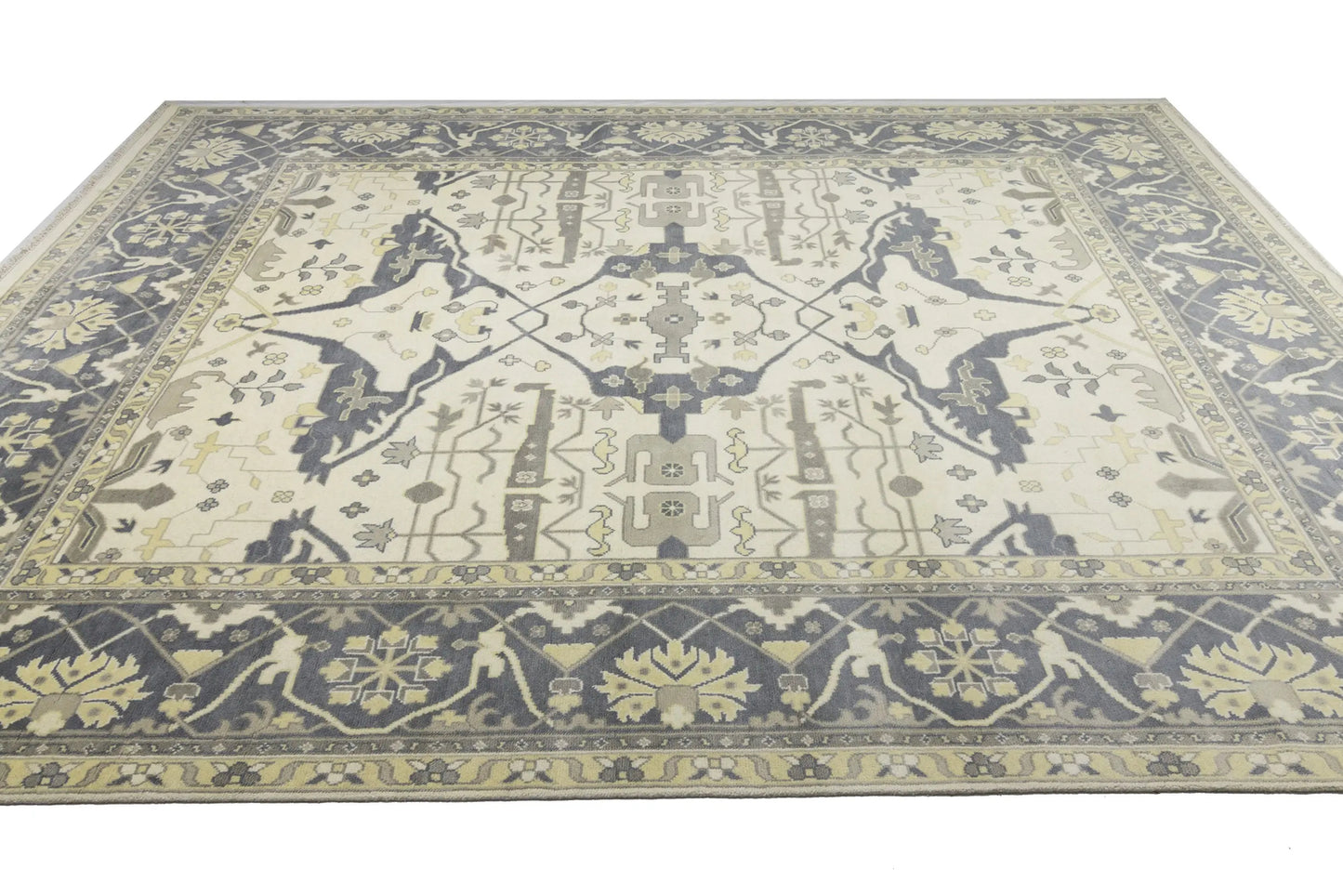 Handmade Oushak Oriental Rug 12X15 Ft Oversized