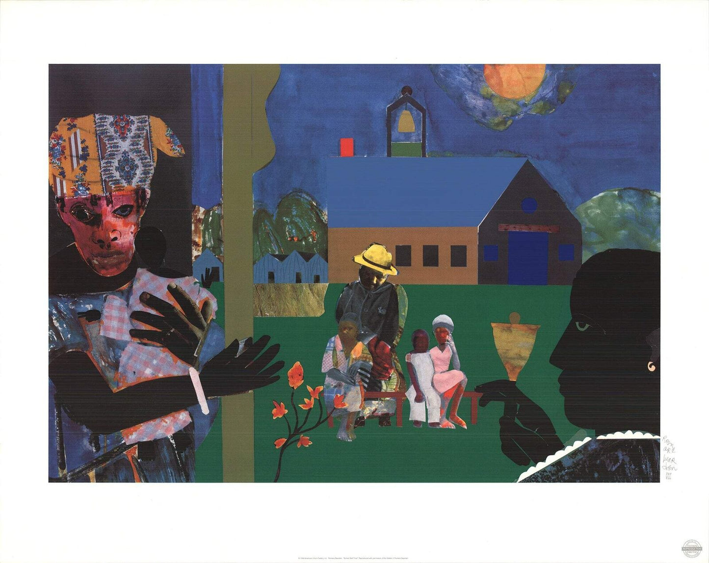 Romare Bearden School Bell Time " Serigraph African American Multic