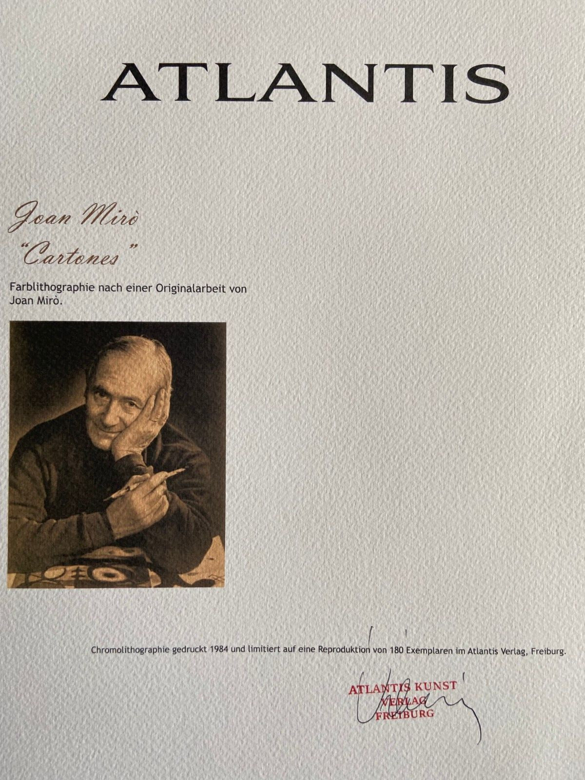 Joan Mir Lithograph Coa Numbered A Hand Pencil