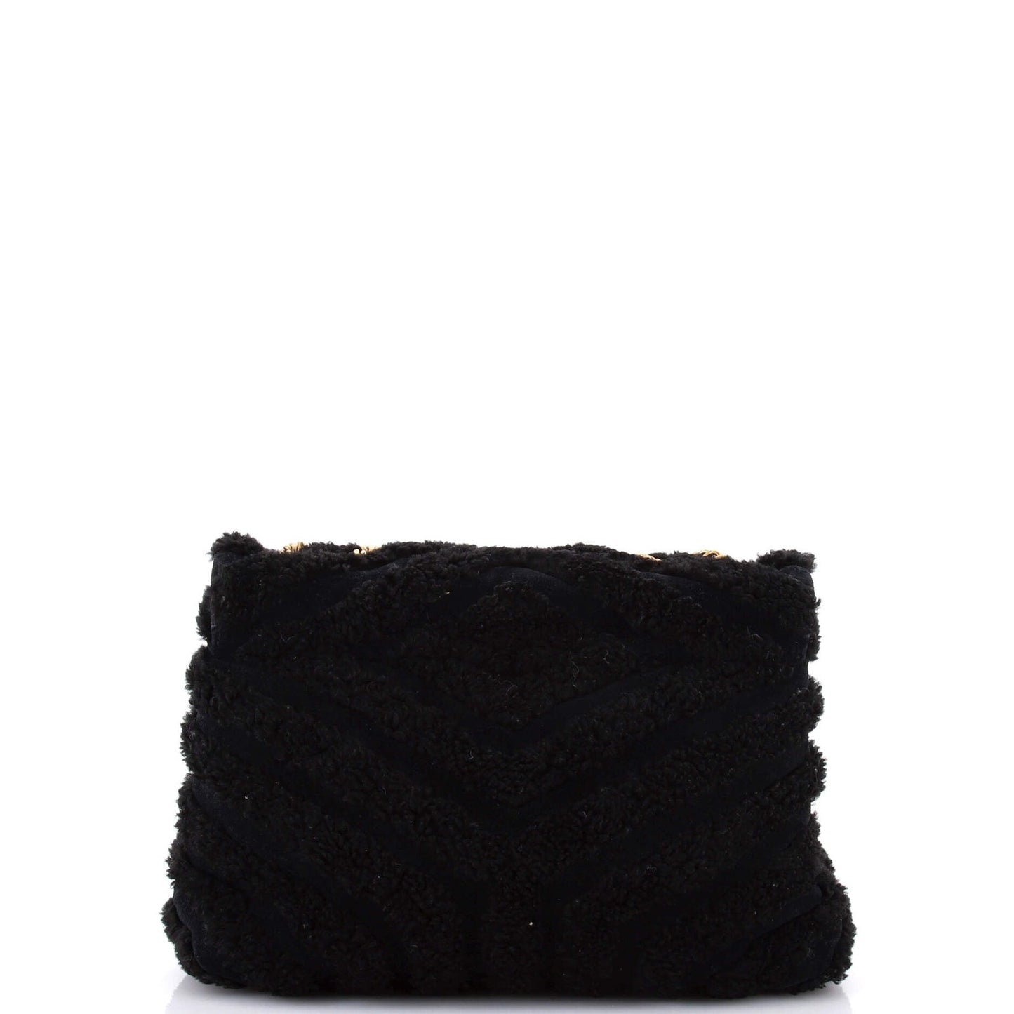 Saint Laurent Loulou Shoulder Bag Matelasse Chevron Shearling Medium