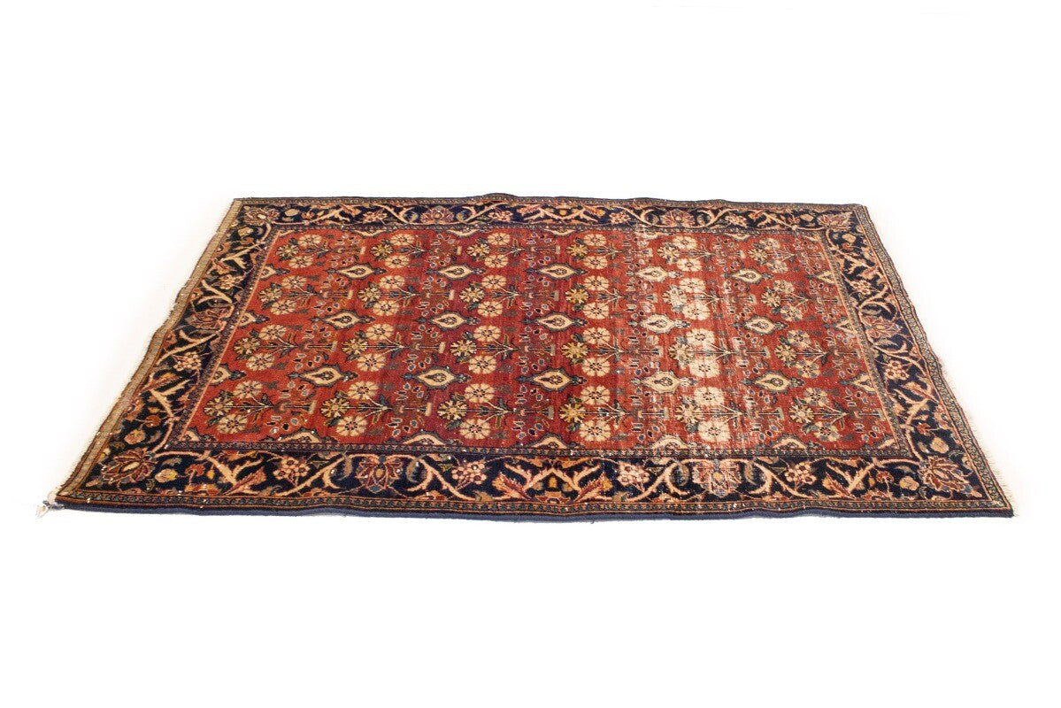 Semi-Antique Handmade Oriental Rug Red Carpet